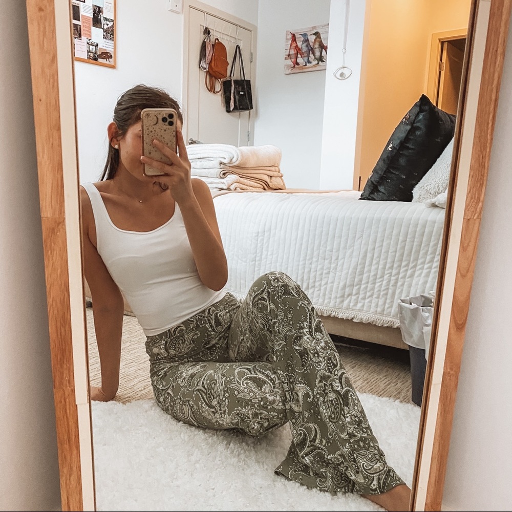 Paisley Print Flare Pants